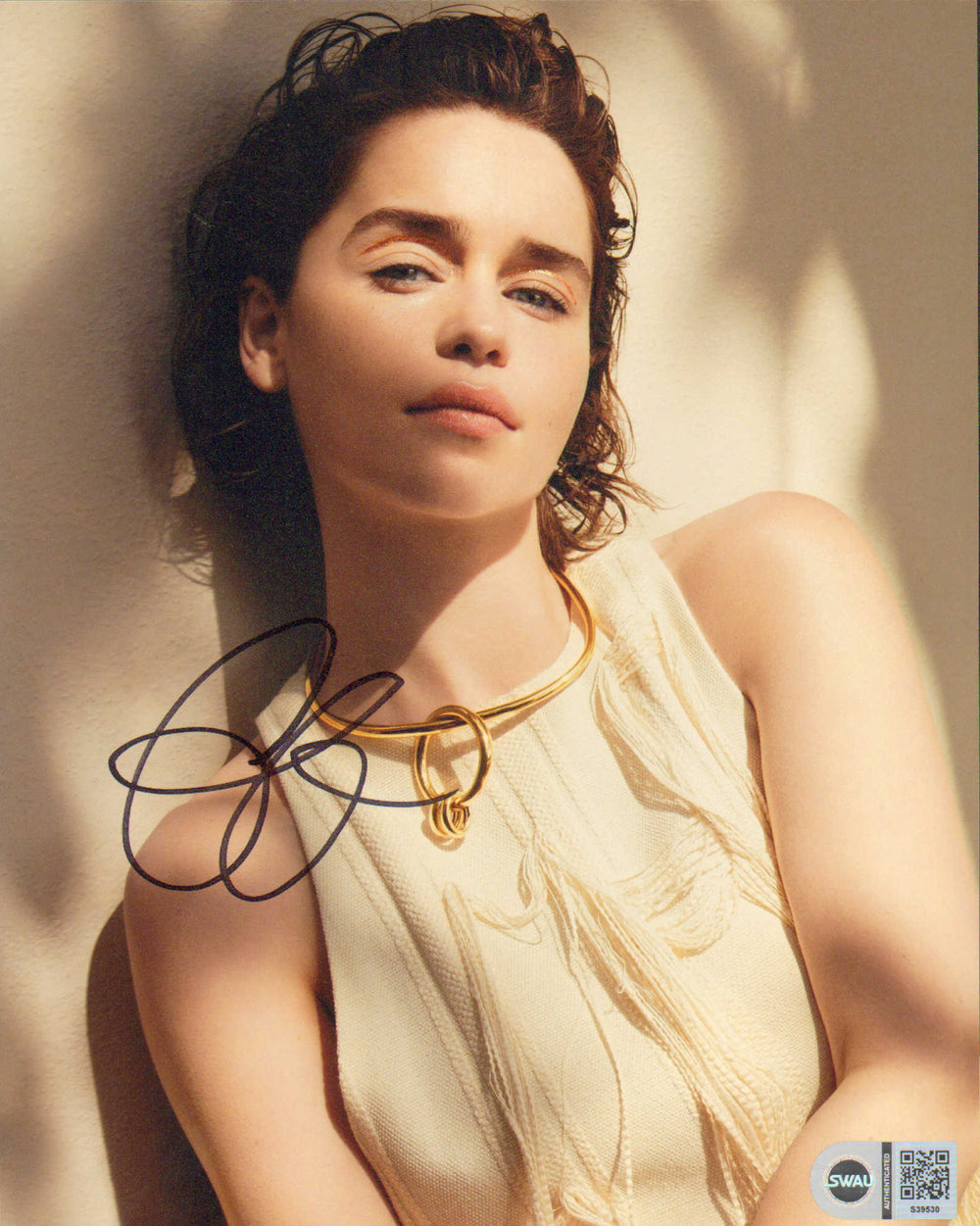 Emilia Clarke Daenerys Targaryen from Game of Thrones Sexy (SWAU) Signed 8x10 Photo