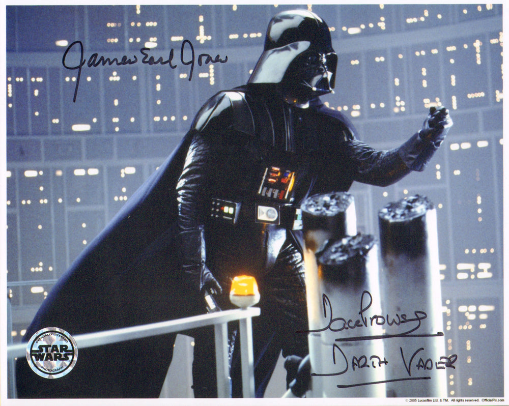 James Earl Jones and Dave Prowse as Darth Vader in Star Wars: The Empire Strikes Back (Official Pix) Signed 8x10 Photo