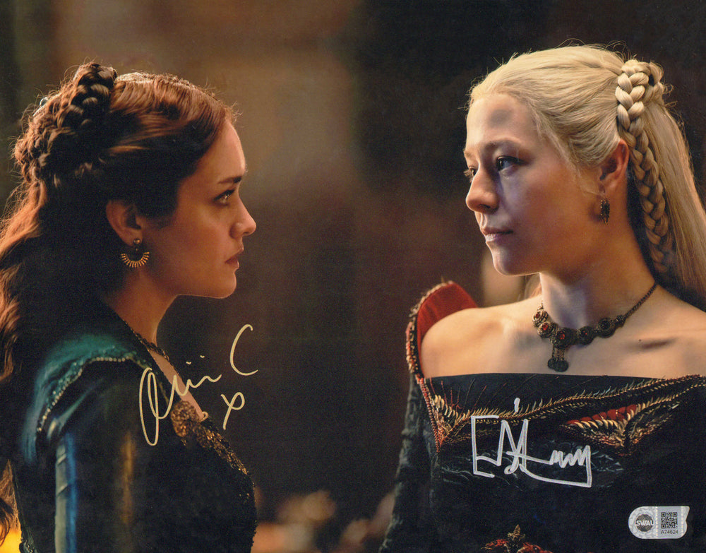 Olivia Cooke as Alicent Hightower & Emma D’Arcy as Princess Rhaenyra Targaryen in HBO's House of the Dragon (SWAU) Signed 11x14 Photo
