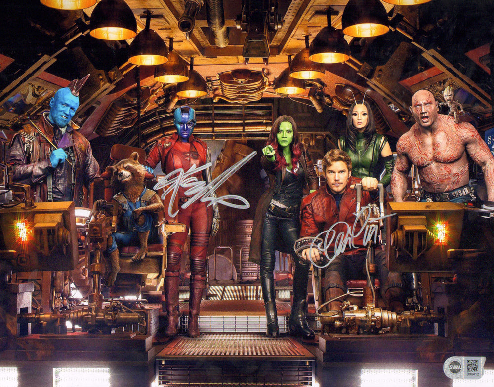 Chris Pratt as Star-Lord & Karen Gillan as Nebula in Guardians of the Galaxy Vol. 2 (SWAU) Signed 11x14 photo