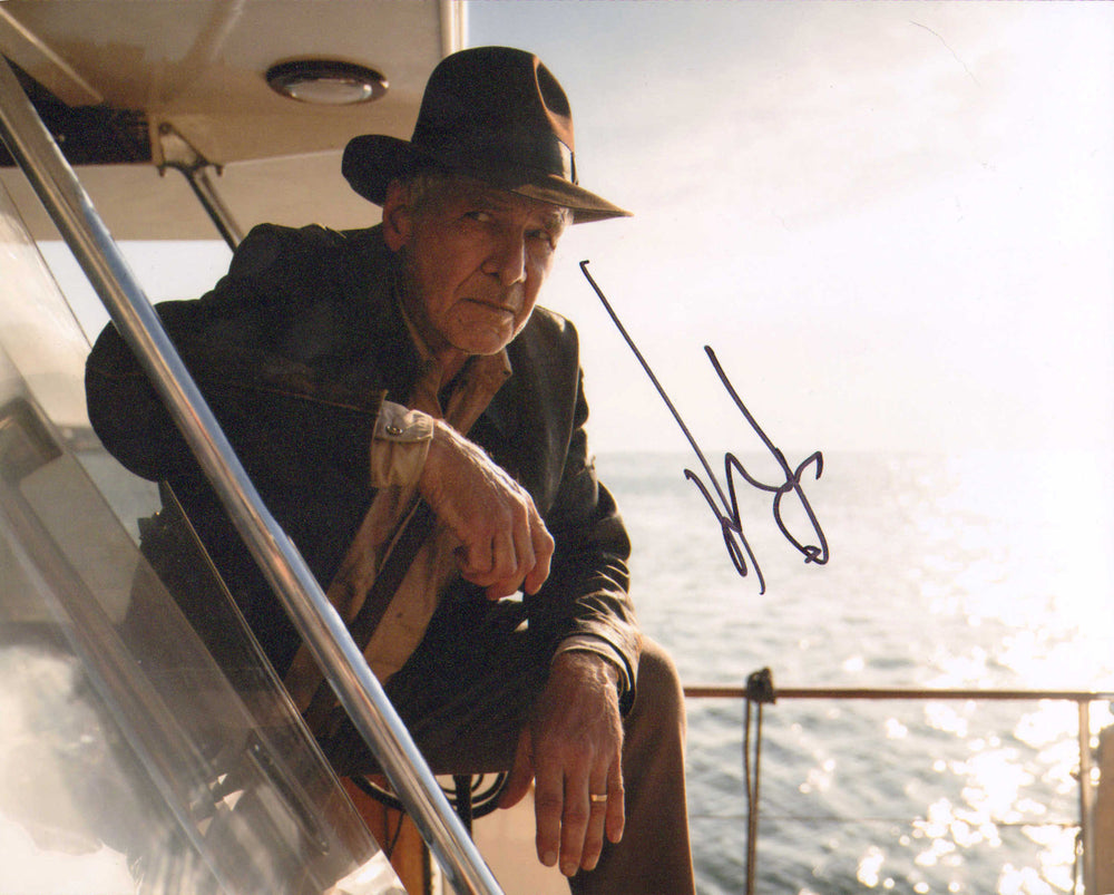 Harrison Ford as Indiana Jones in Indiana Jones and the Dial of Destiny Signed 8x10 Photo