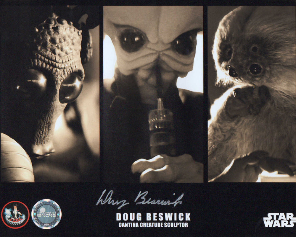 Doug Beswick as Cantina Creature Sculptor in Star Wars: A New Hope (SWAU Authenticated) Signed 8x10 Photo