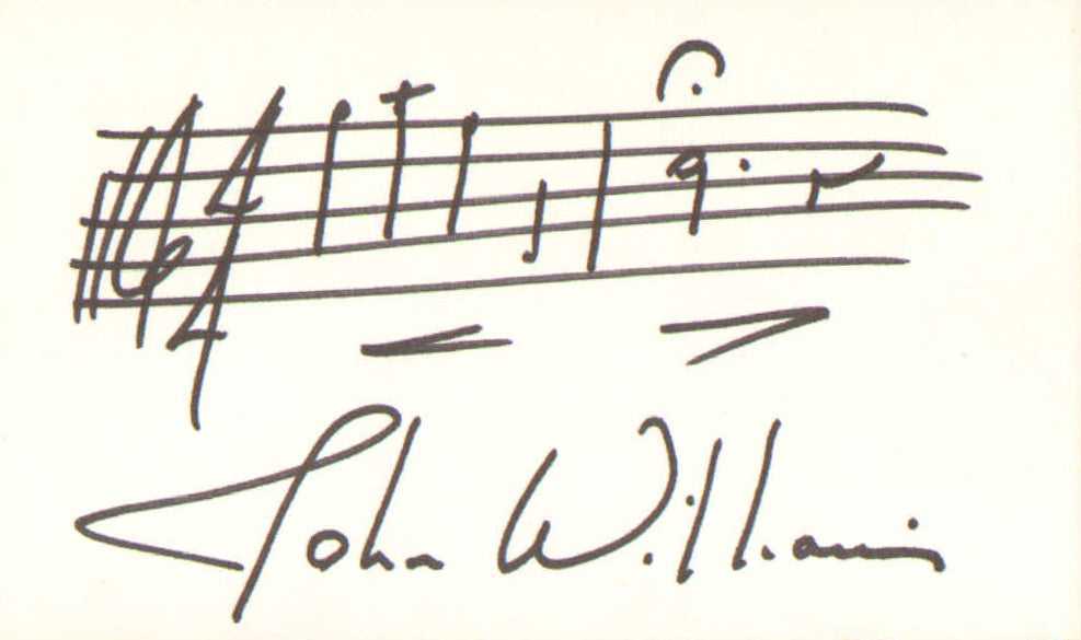 John Williams Composer (SWAU Authenticated) Signed 5x3 Index Card with Rare AMQS Handwritten Musical Notes of the Close Encounters of the Third Kind Theme