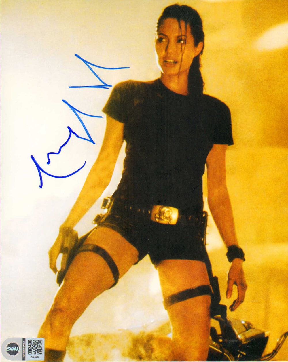Angelina Jolie as Lara Croft in Tomb Raider (SWAU) Signed 8x10 Photo