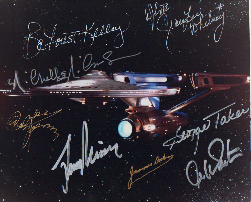 Star Trek: The Original Series 8x10 Photo Signed by William Shatner, Leonard Nimoy, Deforest Kelley, George Takei, James Doohan, Walter Koenig, Nichelle Nichols, and Grace Lee Whitney