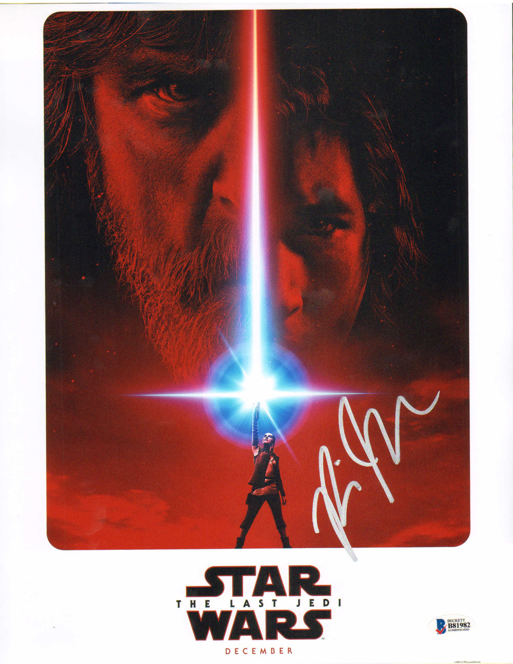 Rian Johnson as The Director of Star Wars: The Last Jedi (Beckett) Signed 11x14 Photo