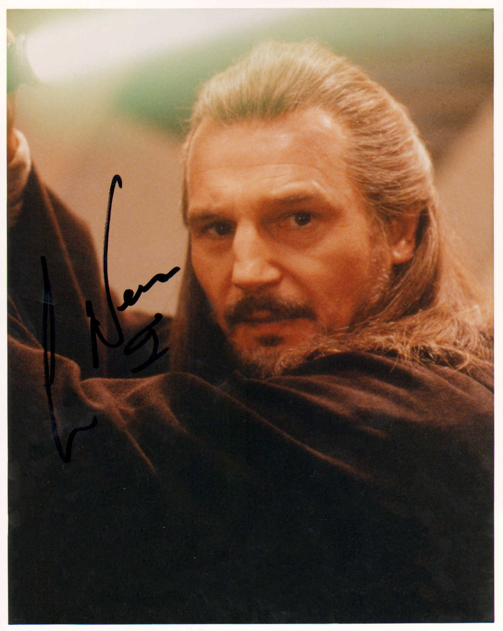 Liam Neeson as Qui-Gon Jinn from Star Wars Episode I: The Phantom Menace Signed 8x10 Photo