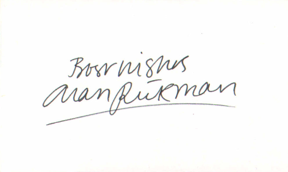 Alan Rickman from Die Hard & Harry Potter Signed 5x3 Index Card