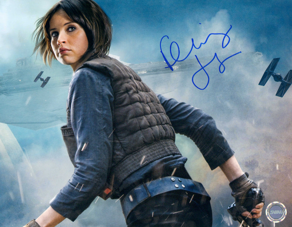 Felicity Jones as Jyn Erso in Rogue One: A Star Wars Story (SWAU) Signed 11x14 Photo