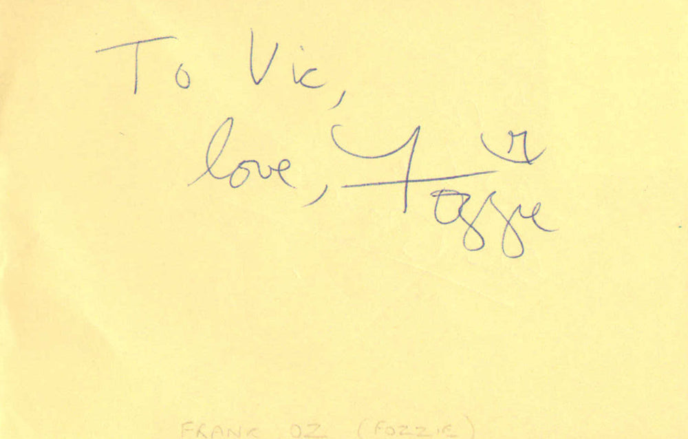 Frank Oz as Fozzie in The Muppets Signed 6x4 Index Card