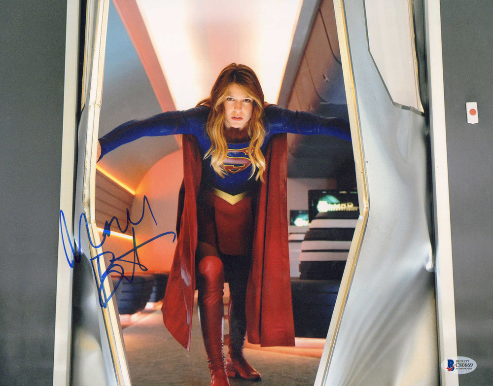 Melissa Benoist as Supergirl in Supergirl (Beckett) Signed 11x14 Photo