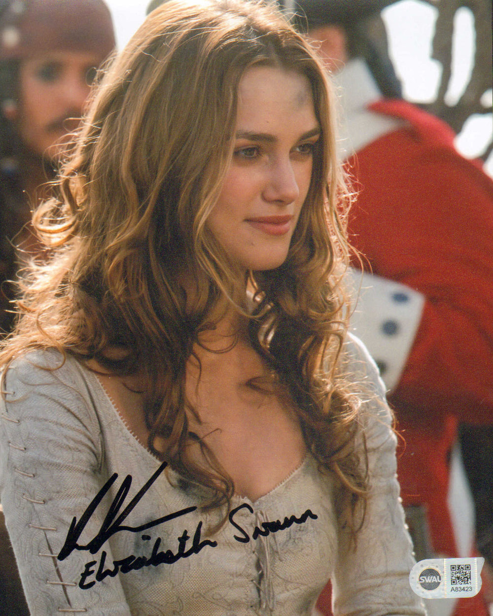 Keira Knightley as Elizabeth Swann in Pirates of the Caribbean: Dead Man's Chest (SWAU) Signed 8x10 Photo with Character Name