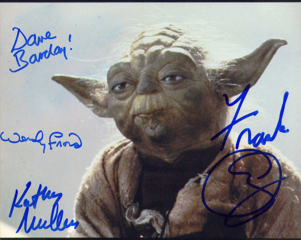 Star Wars: The Empire Strikes Back Yoda 8x10 Photo Cast Signed by Frank Oz, Kathryn Mullen, Wendy Froud, & Dave Barclay