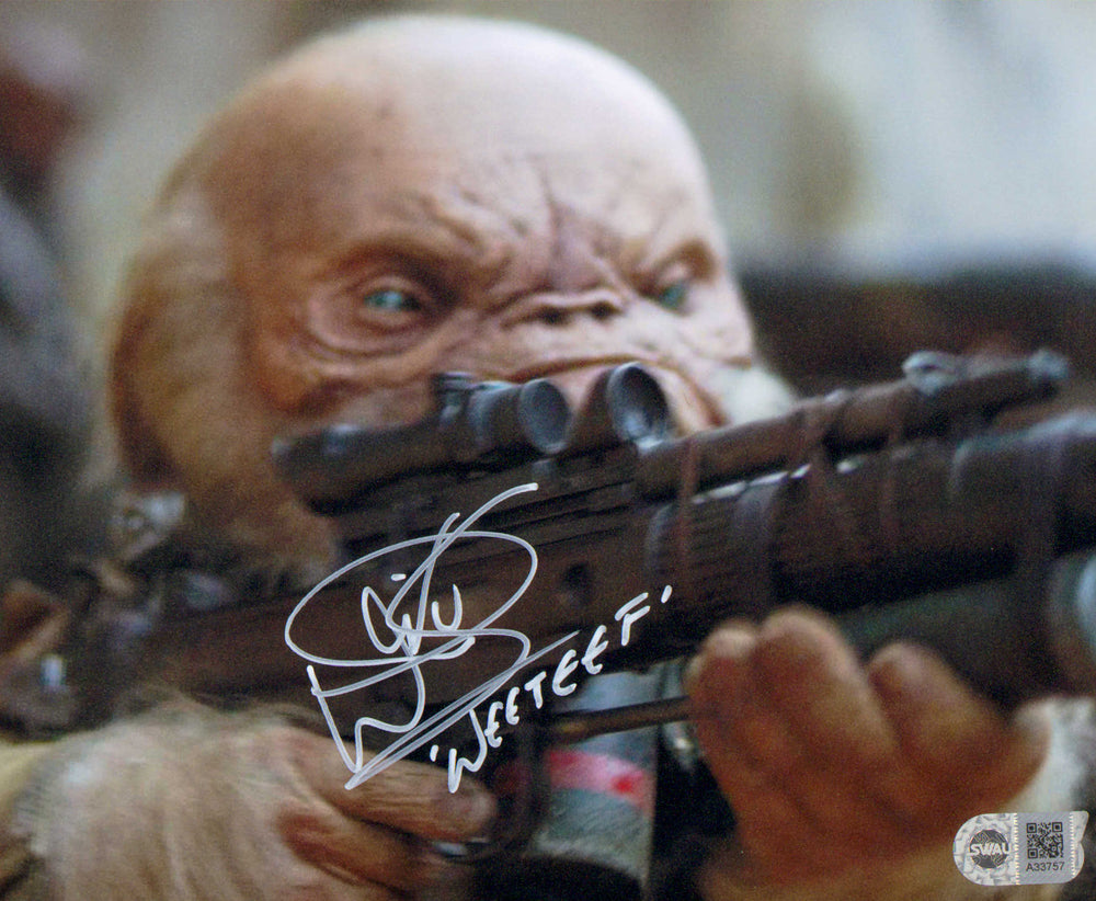 Warwick Davis as Weeteef in Star Wars: Rogue One (SWAU) Signed 8x10 Photo