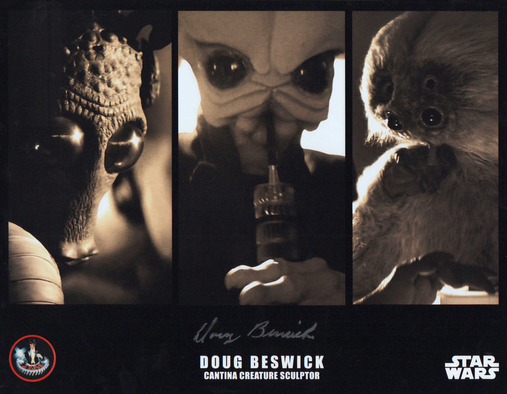 Doug Beswick as Cantina Creature Sculptor in Star Wars: A New Hope Signed 11x14 Photo
