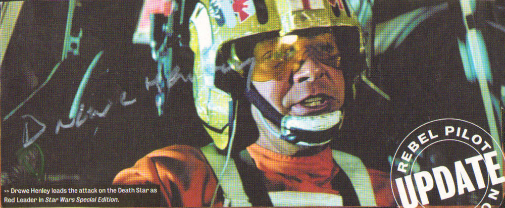 Drewe Henley as Red X-Wing Squadron Leader Garven Dreis in Star Wars: A New Hope Signed Magazine Clipping