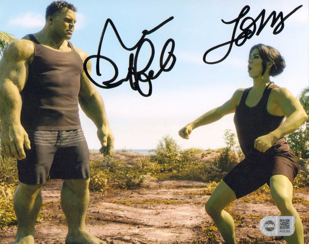 Mark Ruffalo as Hulk and Tatiana Maslany as She-Hulk in She-Hulk (SWAU) Signed 8x10 Photo