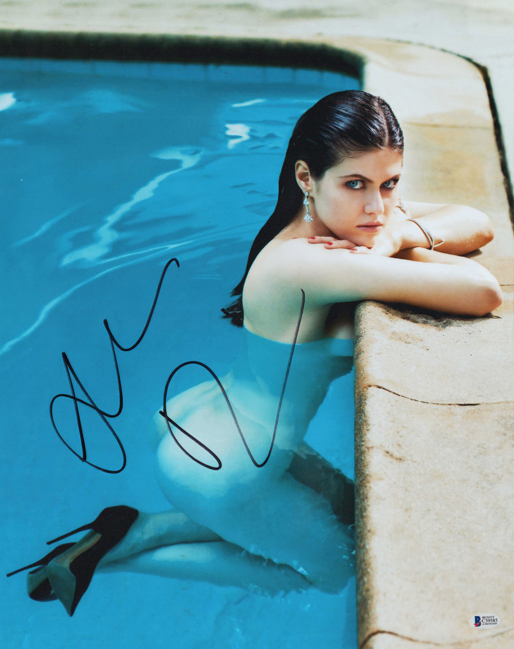Alexandra Daddario from True Detective & San Andreas Sexy Near Nude Signed 16x20 Photo