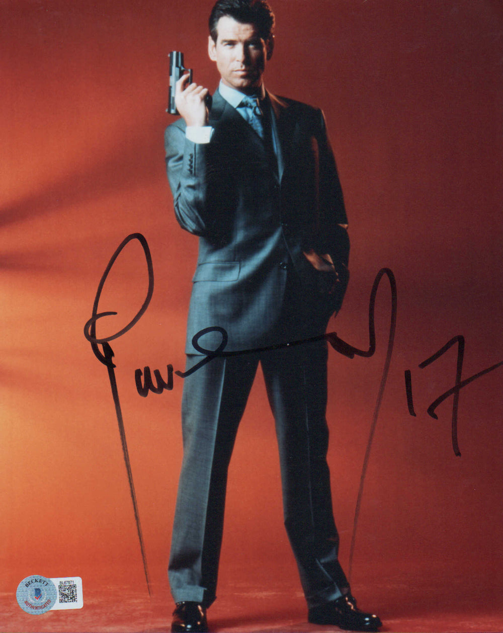 Pierce Brosnan as James Bond 007 (Beckett) Signed 8x10 Photo