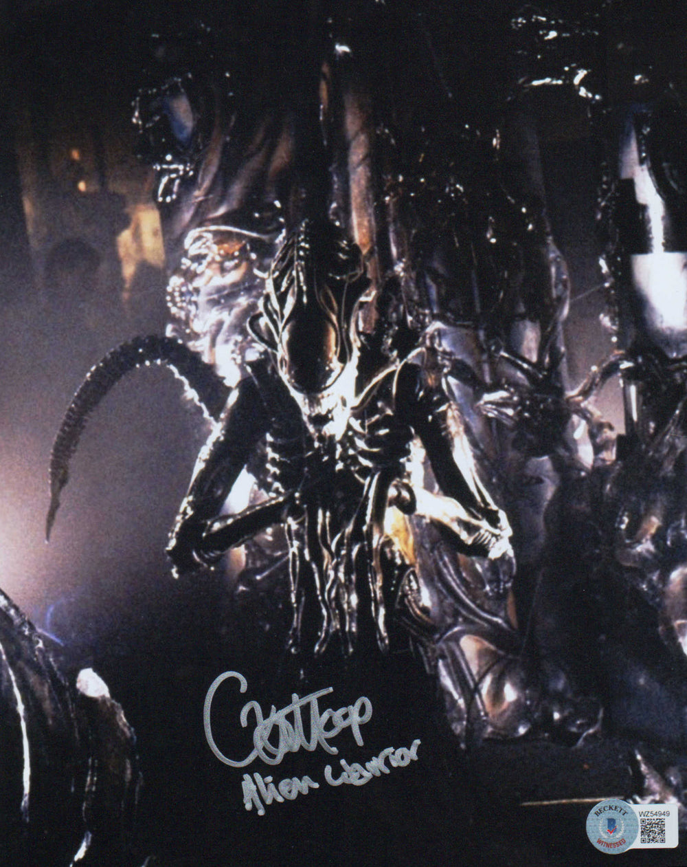 Carl Toop as Alien Warrior in Aliens (Beckett) Signed 8x10 Photo