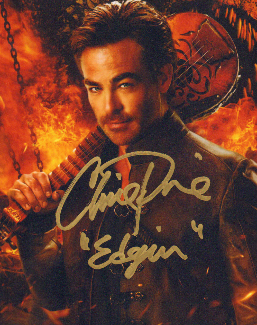 Chris Pine as Edgin Darvis in Dungeons and Dragons Signed 8x10 Photo with Character Name
