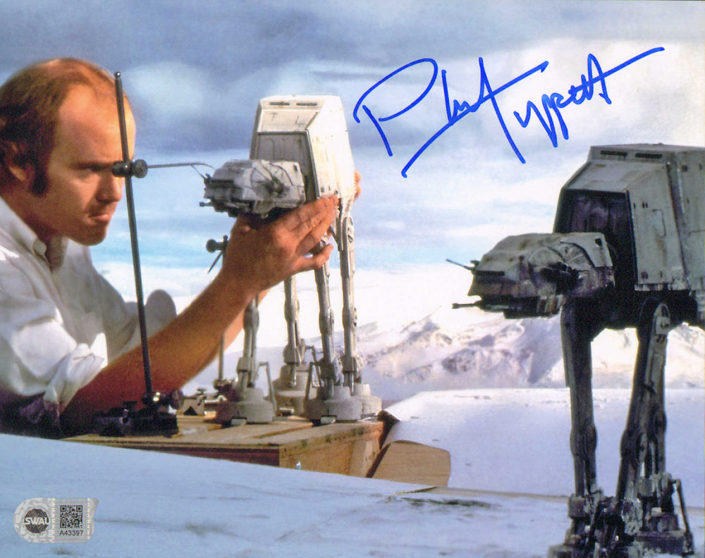 Phil Tippett ILM Visual Effects Artist with AT-AT Model Behind the Scenes of Star Wars: The Empire Strikes Back (SWAU) Signed 8x10 Photo