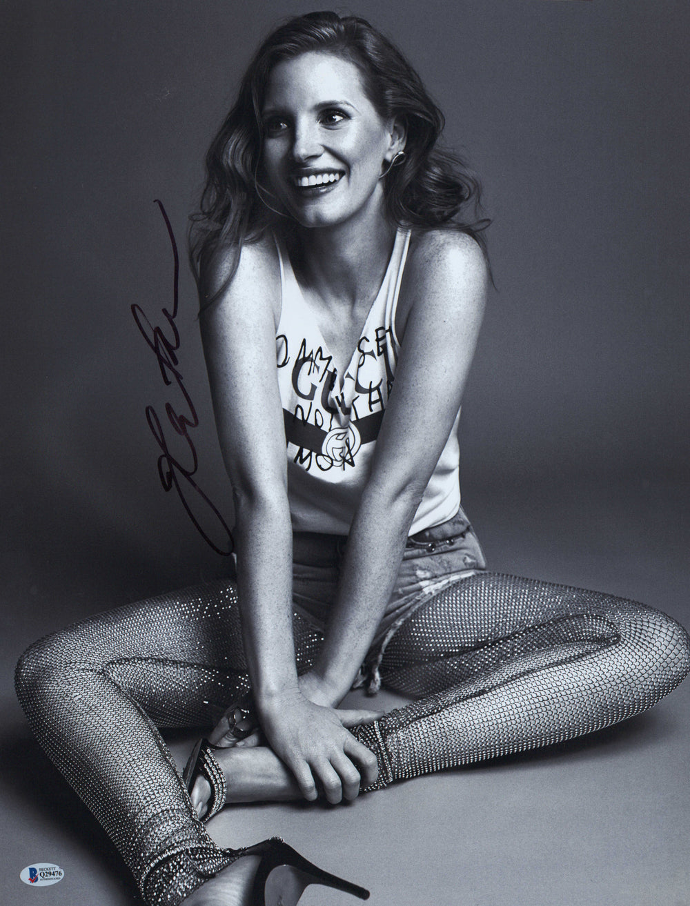 Jessica Chastain from Interstellar, Zero Dark Thirty, X-Men: Dark Phoenix, & It Chapter Two Sexy Signed 16x20 Photo