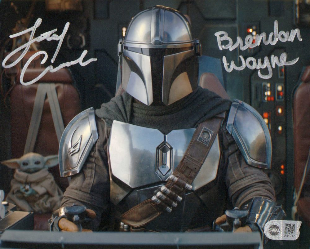 Lateef Crowder and Brendan Wayne as the Mandalorian in Star Wars: The Mandalorian (SWAU) Signed 8x10 Photo