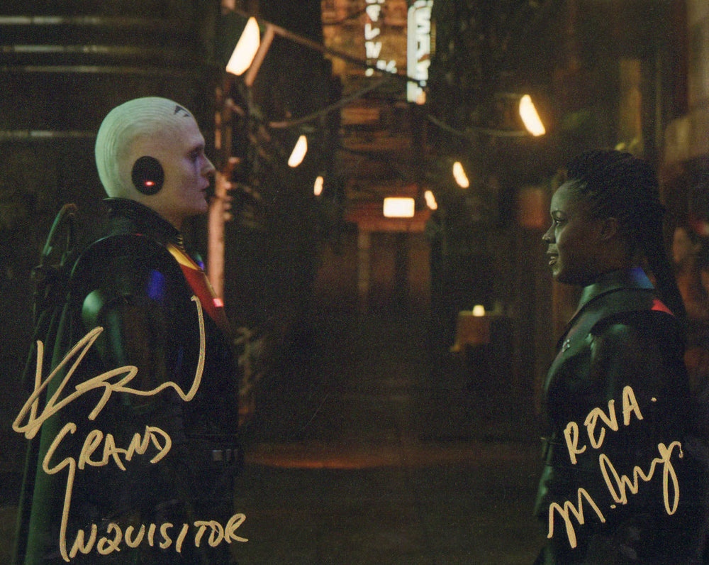 Moses Ingram as Reva & Rupert Friend as the Grand Inquisitor in Star Wars: Obi-Wan Kenobi (SWAU) Signed 8x10 Photo with Character Name