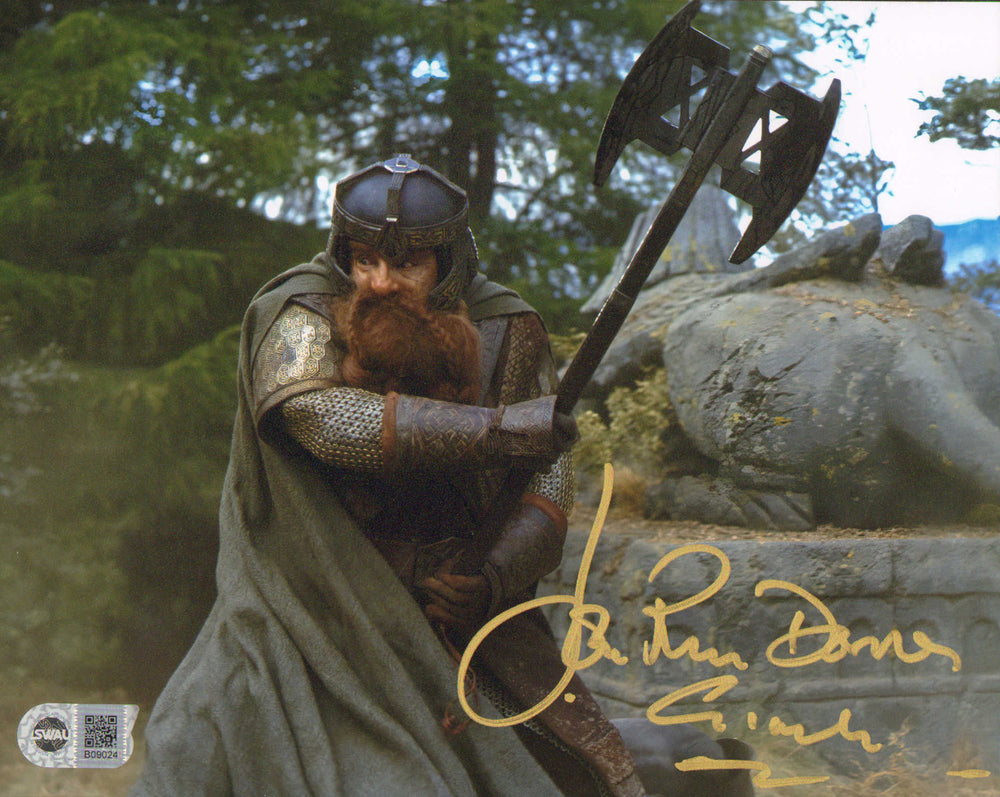 John Rhys-Davies as Gimli in The Lord of the Rings: The Fellowship of the Ring (SWAU) Signed 8x10 Photo with Character Name