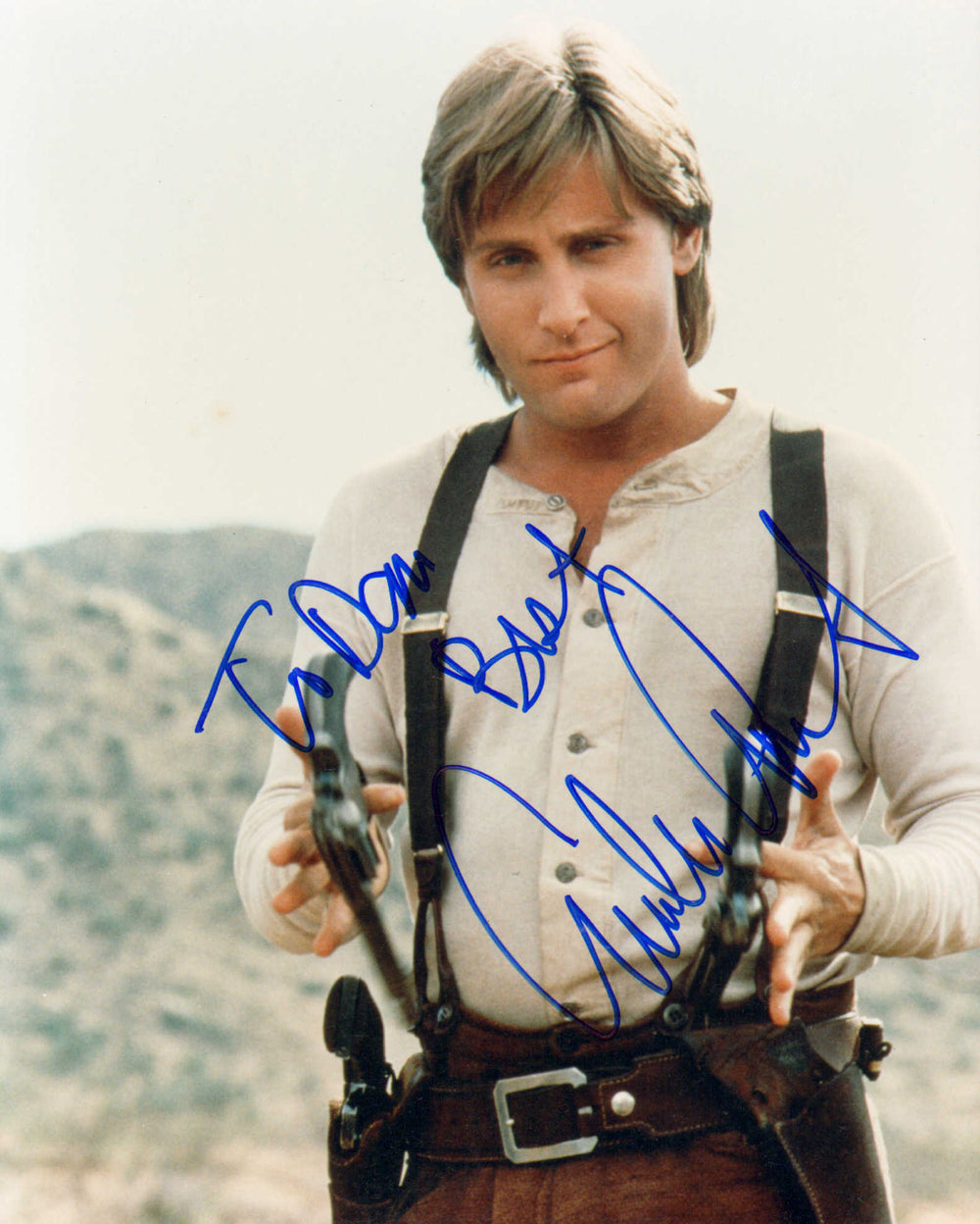 Emilio Estevez as Billy the Kid in Young Guns II Signed 8x10 Photo