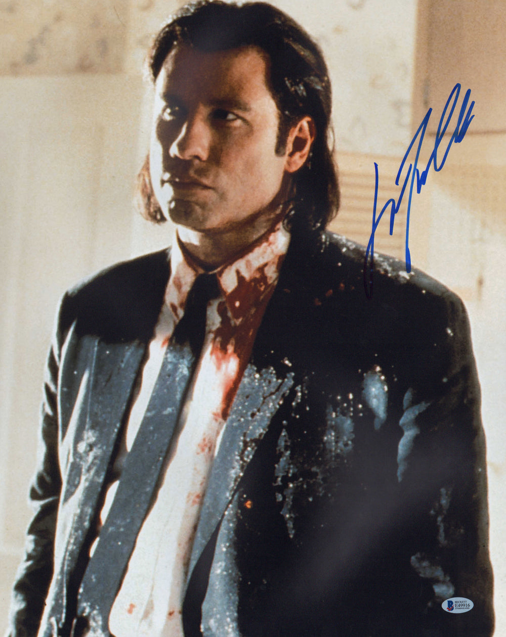 John Travolta as Vincent Vega in Pulp Fiction Signed 16x20 Photo