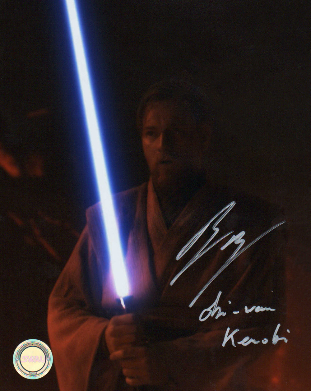 Ewan McGregor as Obi-Wan Kenobi in Star Wars Episode III: Revenge of the Sith (SWAU Witnessed) Signed 8x10 Photo with Character Name