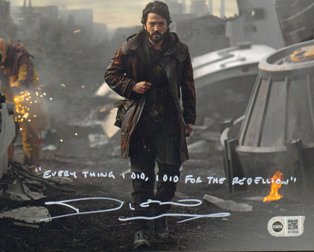 Diego Luna as Cassian Andor in Star Wars: Andor (SWAU) Signed 8x10 Photo with Great Quote