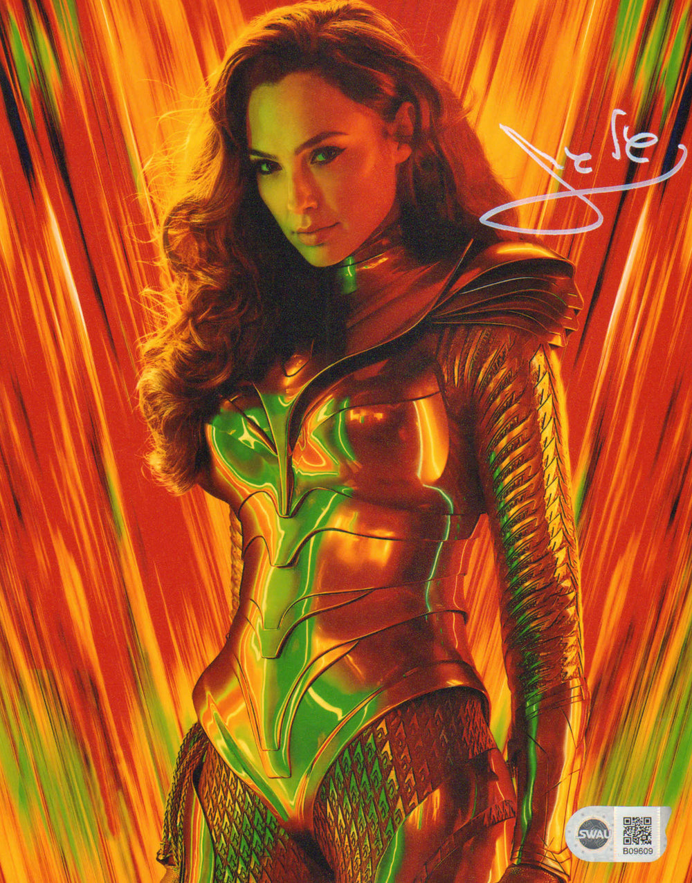 Gal Gadot as Wonder Woman with Golden Armor in Wonder Woman 1984 (SWAU) Signed 8x10 Photo