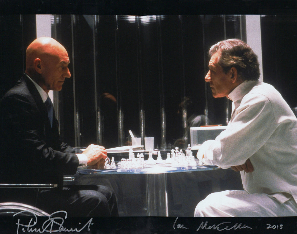 Patrick Stewart as Professor Charles Xavier Playing Chess with  Ian McKellen as Magneto in X-Men Signed 16x20 Photo