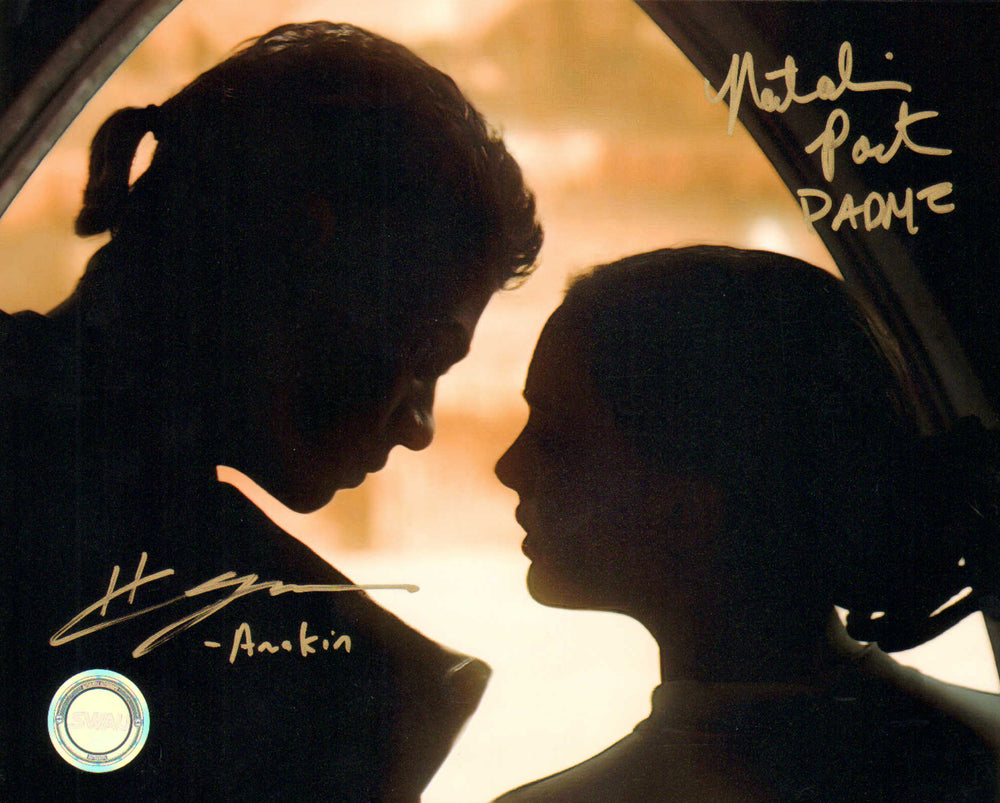 Hayden Christensen as Anakin Skywalker & Natalie Portman as Padme Amidala from Star Wars Episode II: Attack of the Clones (SWAU) Signed 8x10 Photo with Character Names