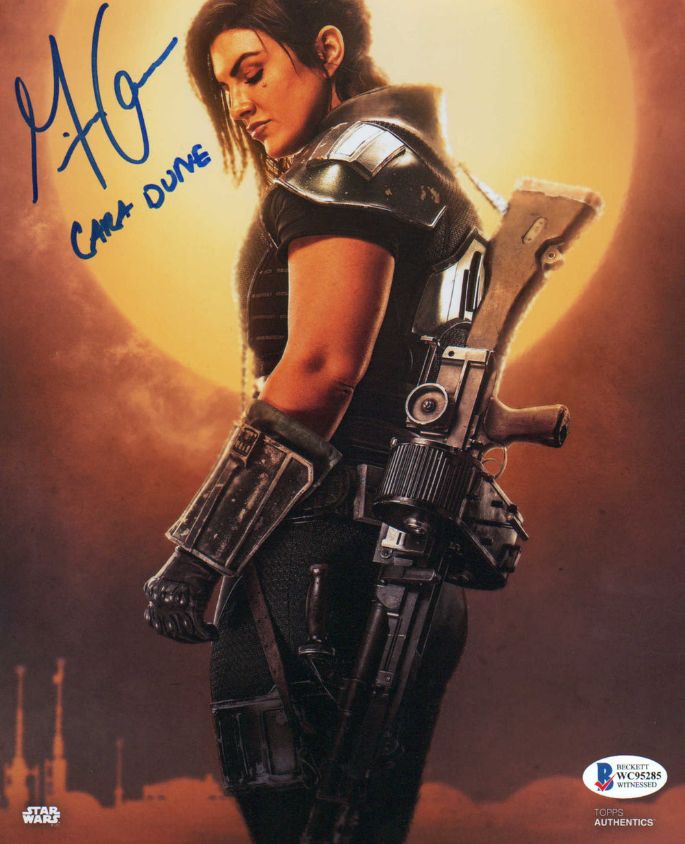 Gina Carano as Cara Dune in Star Wars: The Mandalorian (Beckett Witnessed) Signed 8x10 Photo with Character Name