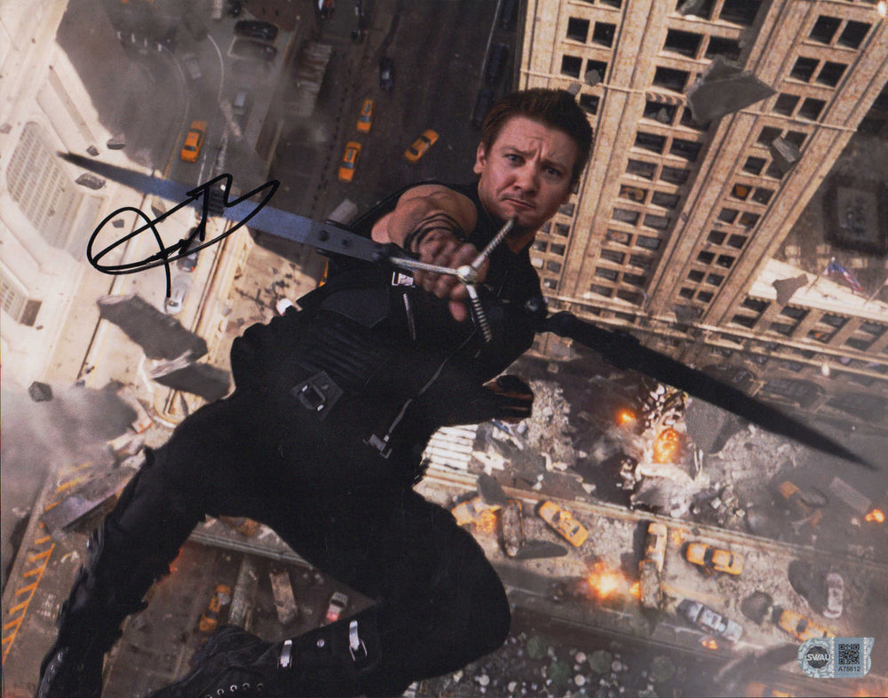 Jeremy Renner as Hawkeye in The Avengers (SWAU Witnessed) Signed 11x14 Photo