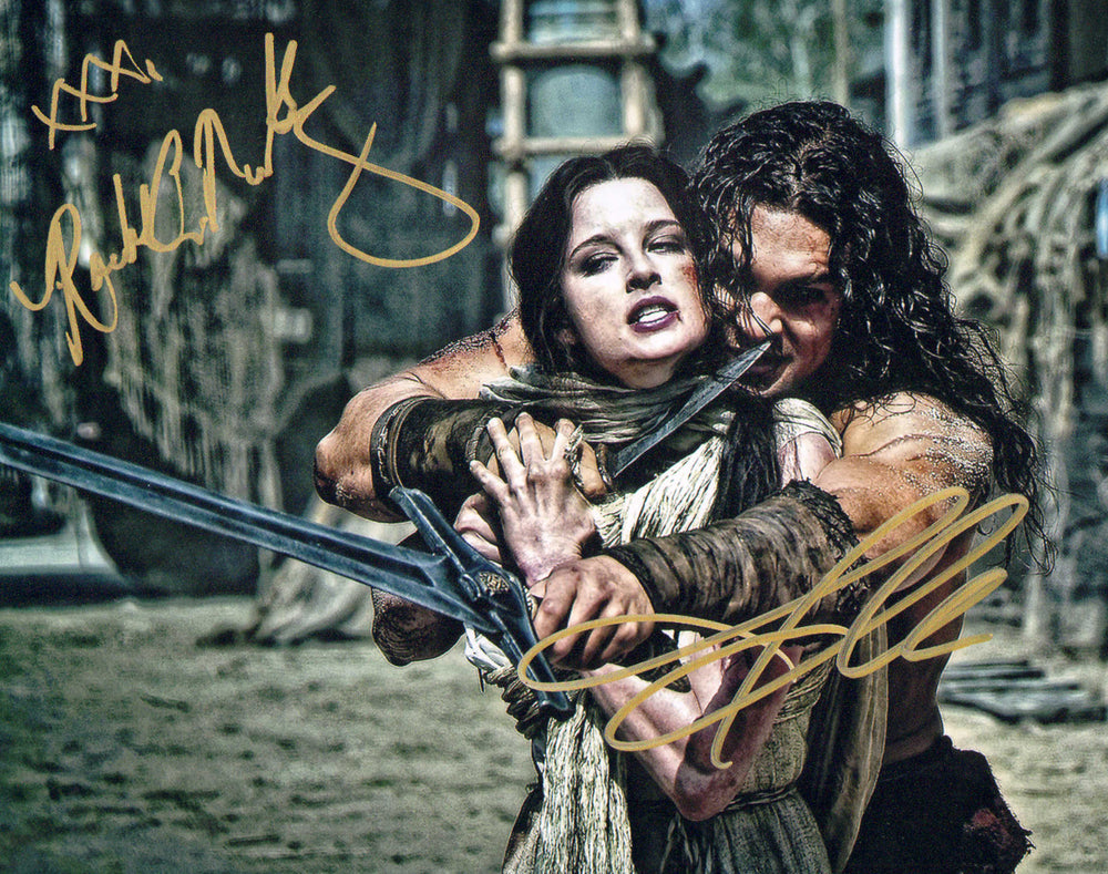 Jason Momoa as Conan & Rachel Nichols as Tamara in Conan the Barbarian Signed 8x10 Photo