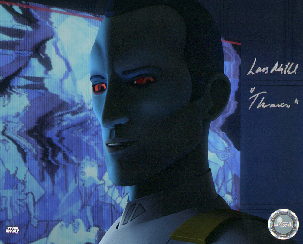 Lars Mikkelsen as Grand Admiral Thrawn in Star Wars: Rebels (SWAU) Signed 8x10 Photo with Character Name