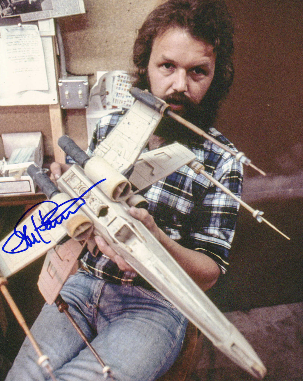 Lorne Peterson Visual Effects Artist of Star Wars: A New Hope Behind the Scenes with X-Wing Model (SWAU) Signed 8x10 Photo