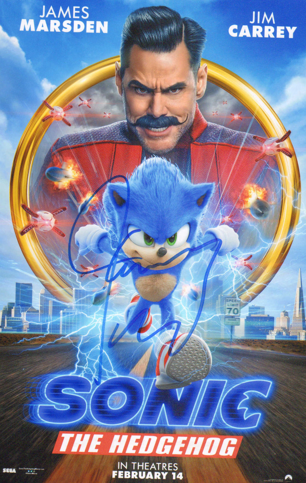 Jim Carrey as Dr. Eggman in Sonic The Hedgehog Signed 8x12 Photo