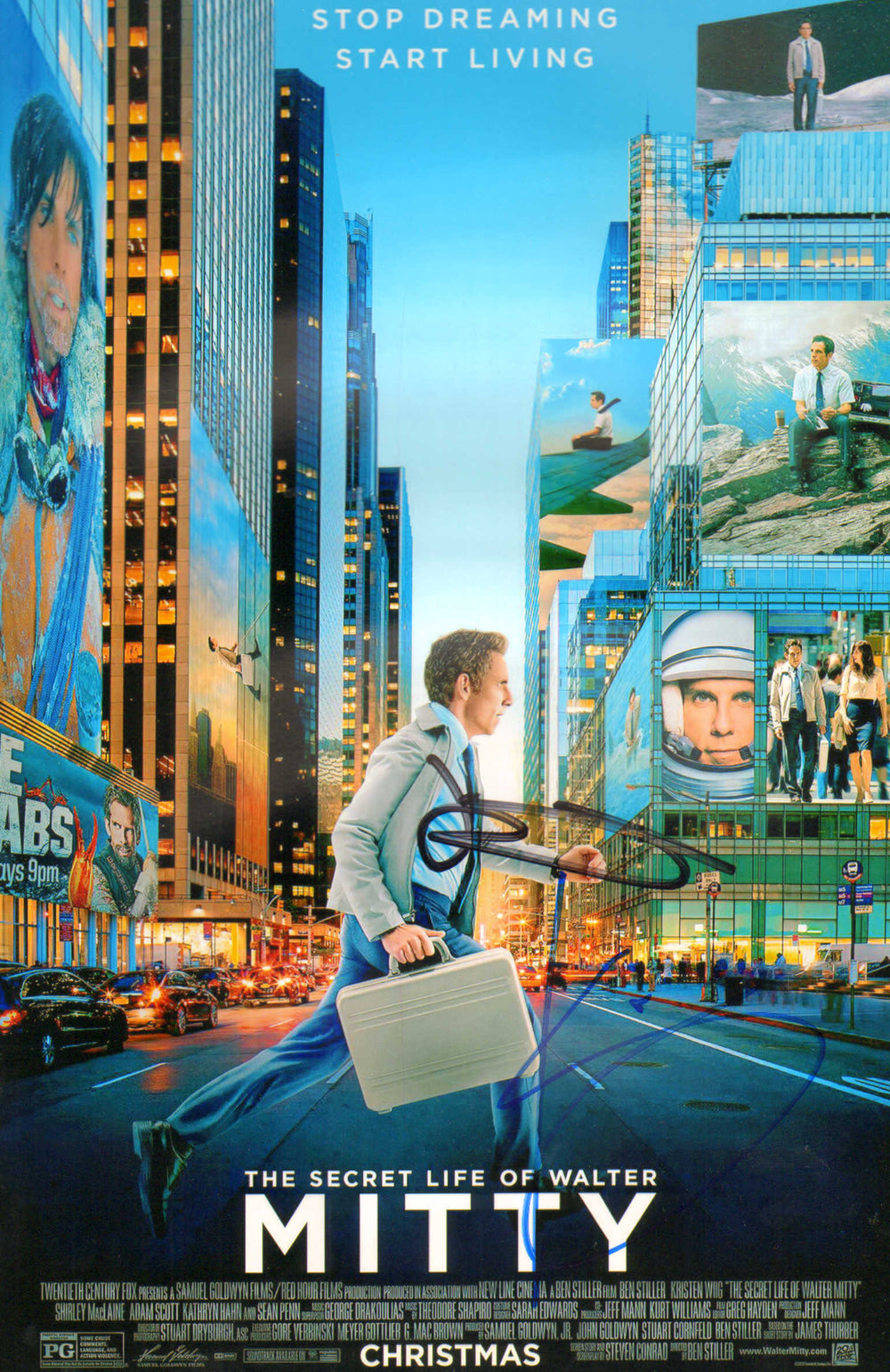 Ben Stiller as Walter Mitty & Kristen Wiig as Cheryl Melhoff in The Secret Life of Walter Mitty Signed 8x12 Photo