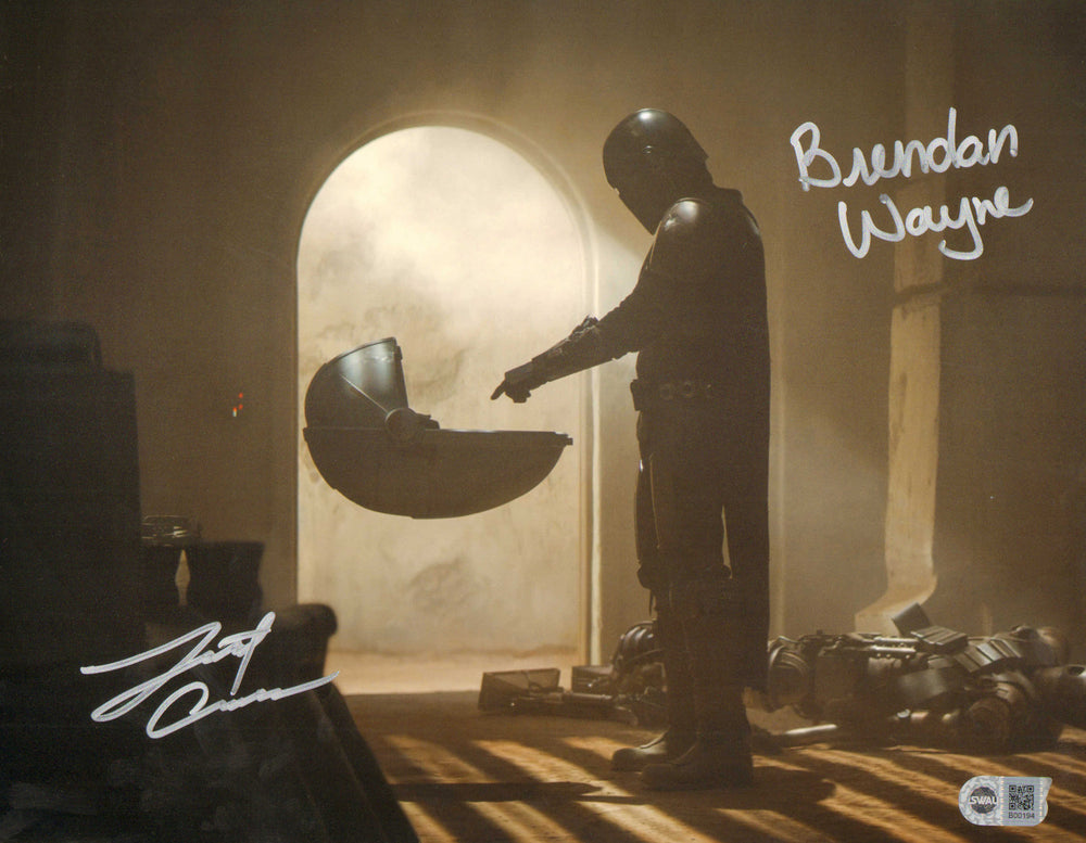 Brendan Wayne & Lateef Crowder as the Mandalorian in Star Wars: The Mandalorian (SWAU) Signed 11x14 Photo