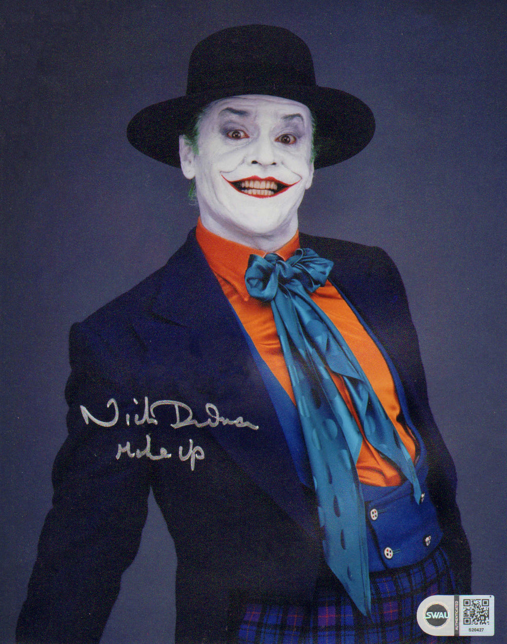 Nick Dudman Make-up Artist & Designer of The Joker's Rictus Grin in Tim Burton's Batman 1989 (SWAU) Signed 8x10 Photo