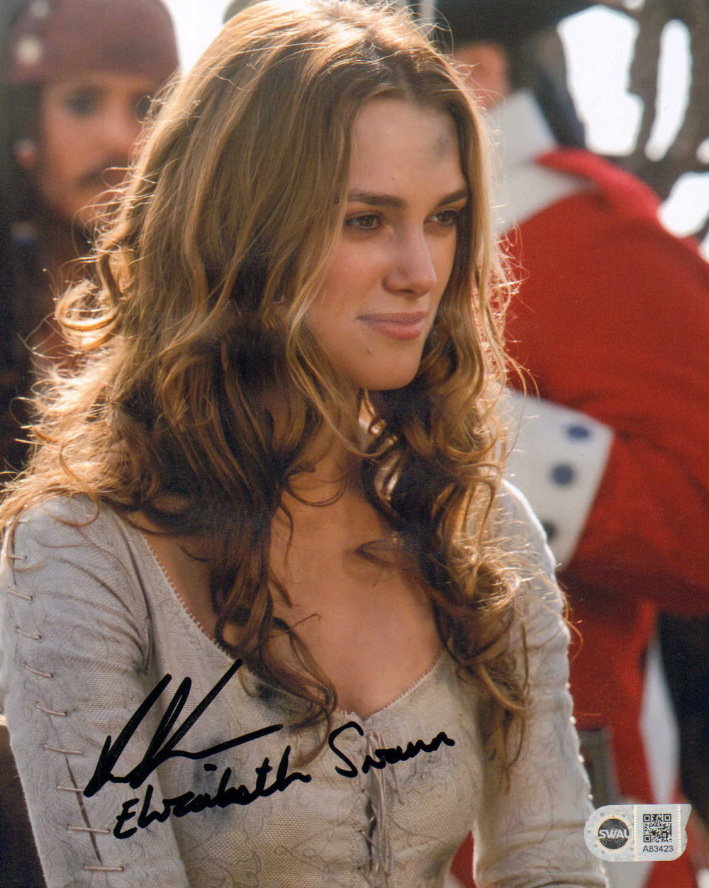 Keira Knightley as Elizabeth Swann in Pirates of the Caribbean: Dead Man's Chest (SWAU) Signed 8x10 Photo with Character Name