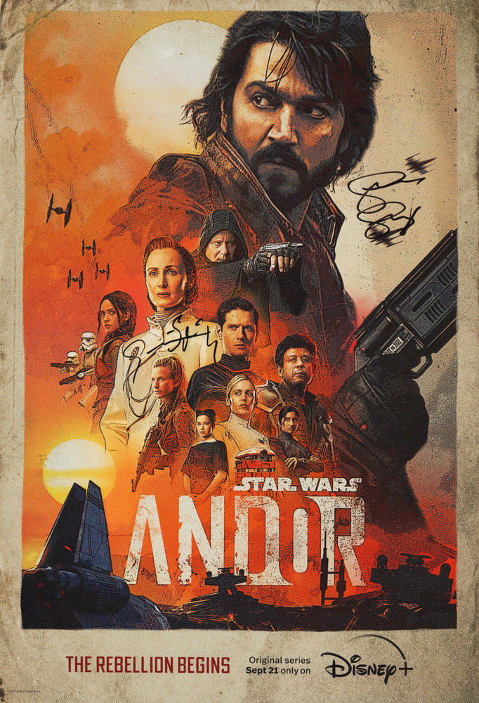 
                  
                    Genevieve O'Reilly as Mon Martha and Stellan Skarsgard as Luthen Rael in Star Wars: Andor (SWAU Authenticated) Signed 13x19 Mini Poster
                  
                