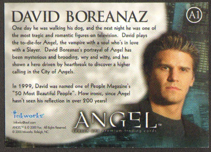 
                  
                    Angel Inkworks Trading Cards 35pc LOT Signed by David Boreanaz, Charisma Carpenter, Glenn Quinn, Alexis Denisof, J. August Richards, Amy Acker, Vincent Kartheiser, Andy Hallett, James Marsters, Mercedes McNab, Gina Torres, Julie Benz, Eliza Dushku, & More
                  
                