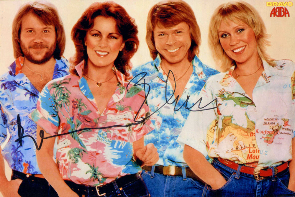 Benny Andersson Musician & Composer with Björn Ulvaeus Singer & Songwriter of ABBA Signed 8x12 Photo